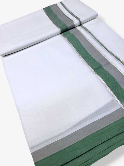Pure White Cotton Men's Double Dhoti