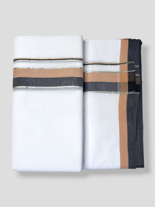 Pure White Cotton Men's Double Dhoti