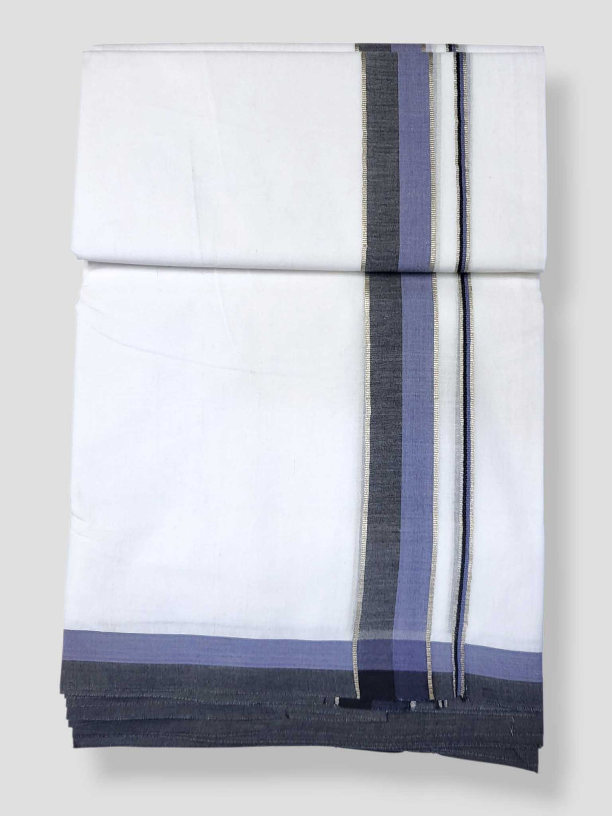 Pure White Cotton Men's Double Dhoti