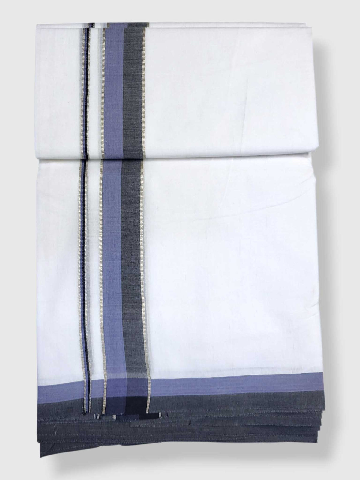 Pure White Cotton Men's Double Dhoti