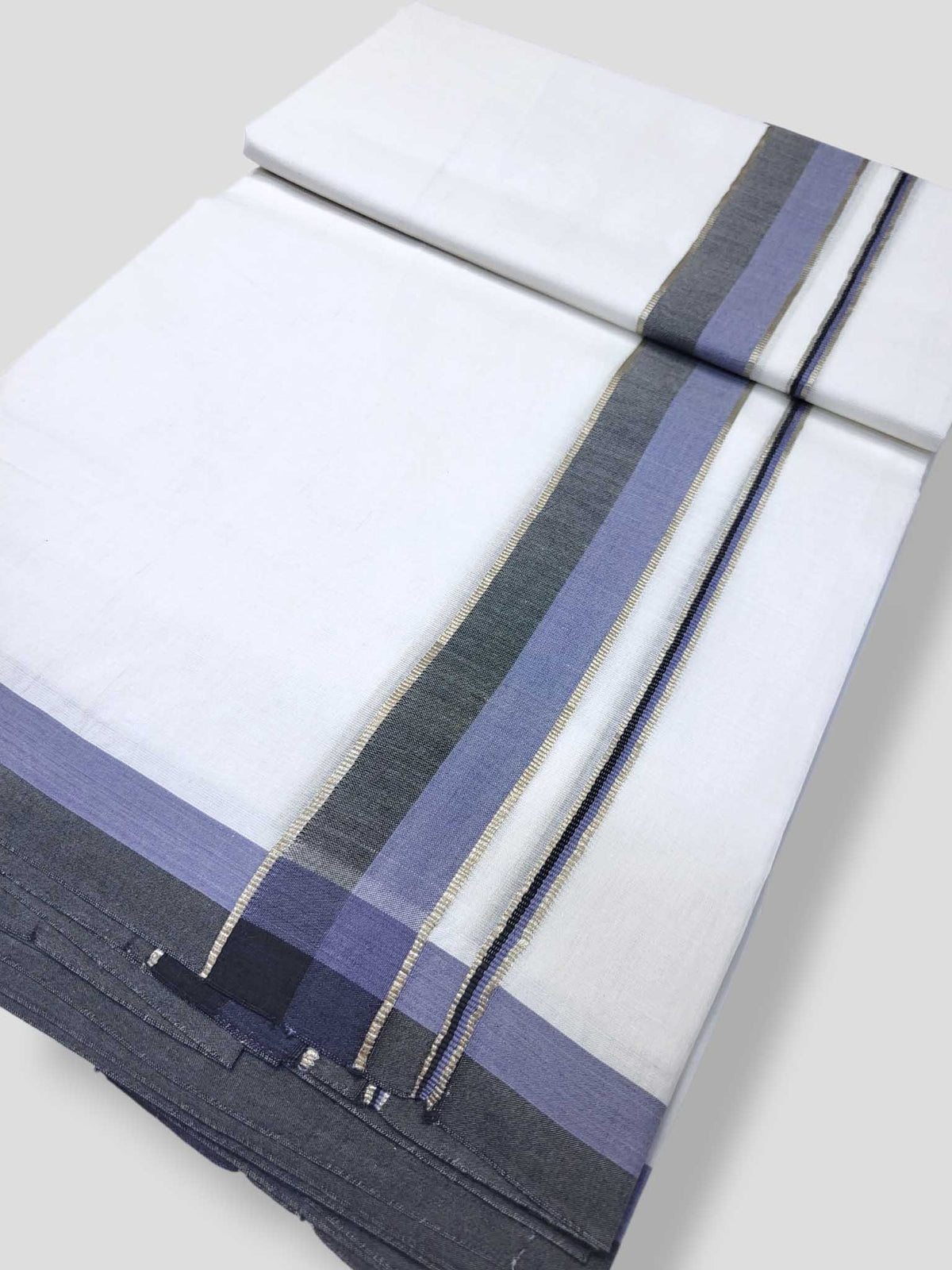 Pure White Cotton Men's Double Dhoti