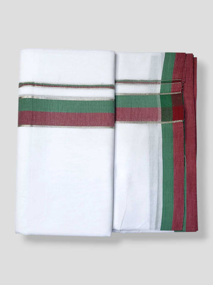 Pure White Cotton Men's Double Dhoti