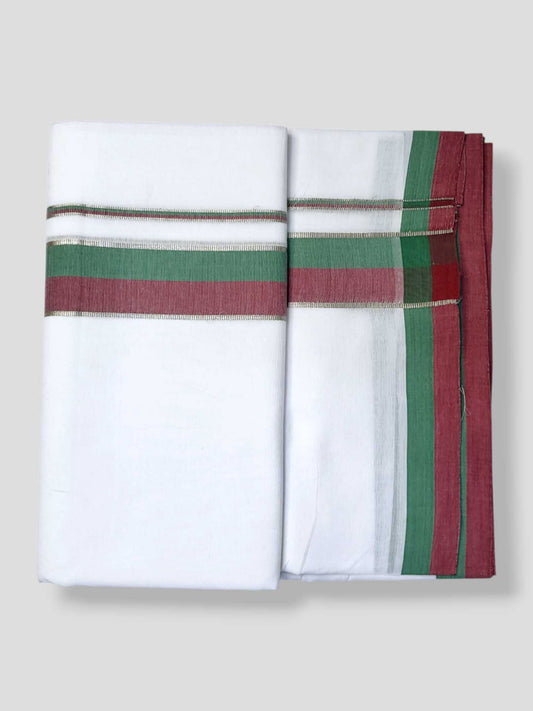 Pure White Cotton Men's Double Dhoti