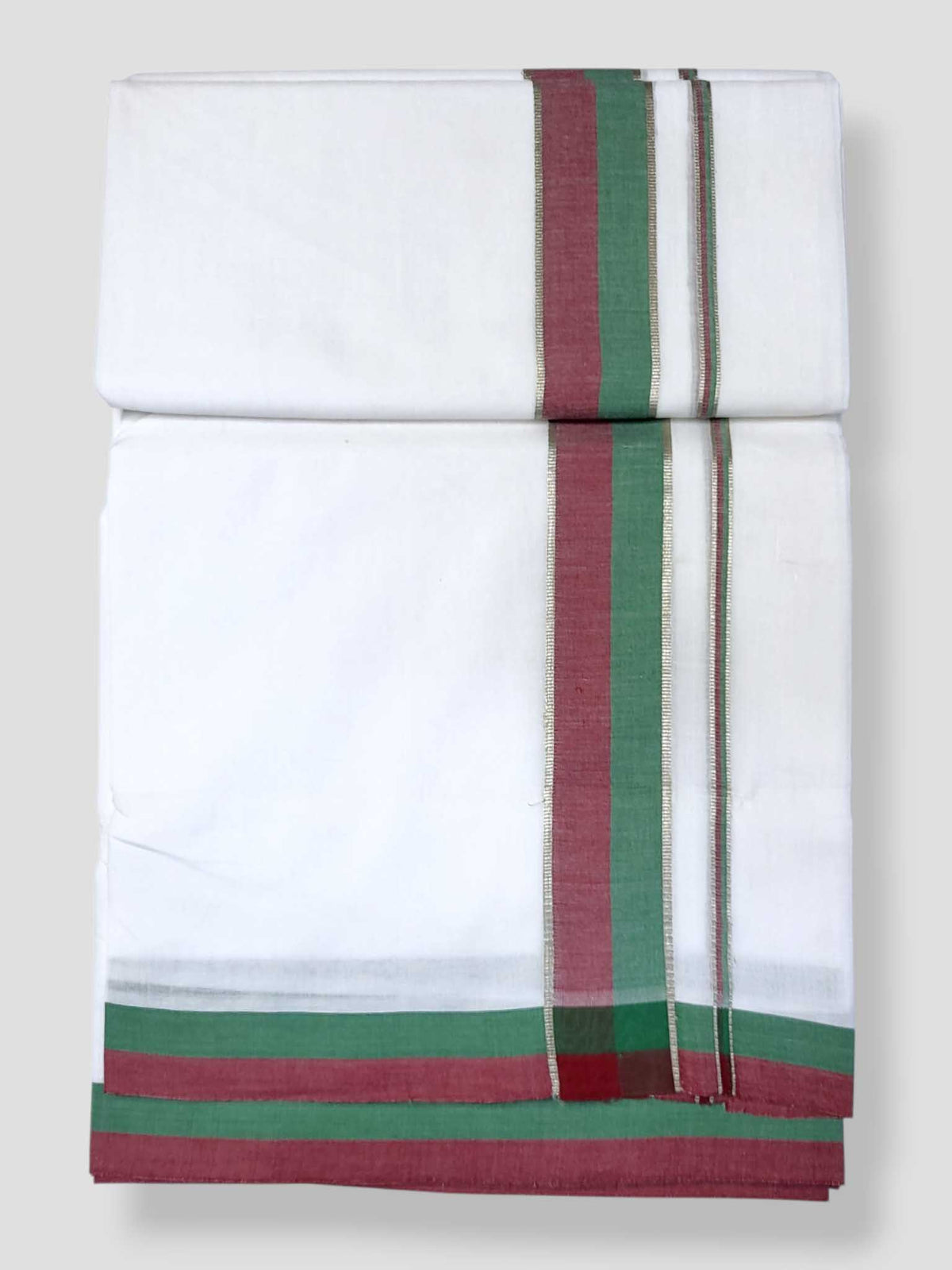 Pure White Cotton Men's Double Dhoti