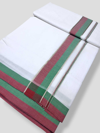 Pure White Cotton Men's Double Dhoti