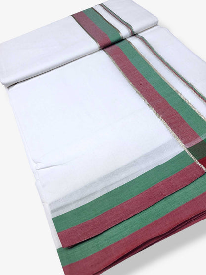 Pure White Cotton Men's Double Dhoti