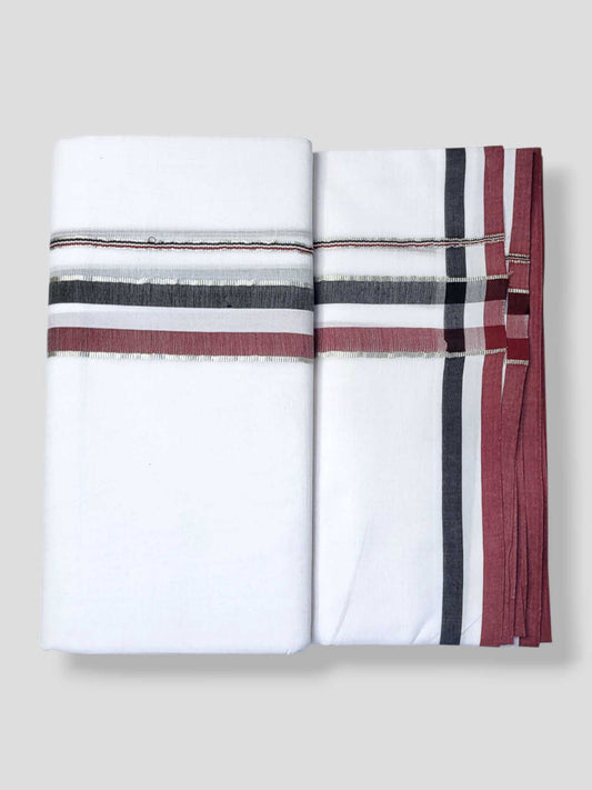 Pure White Cotton Men's Double Dhoti