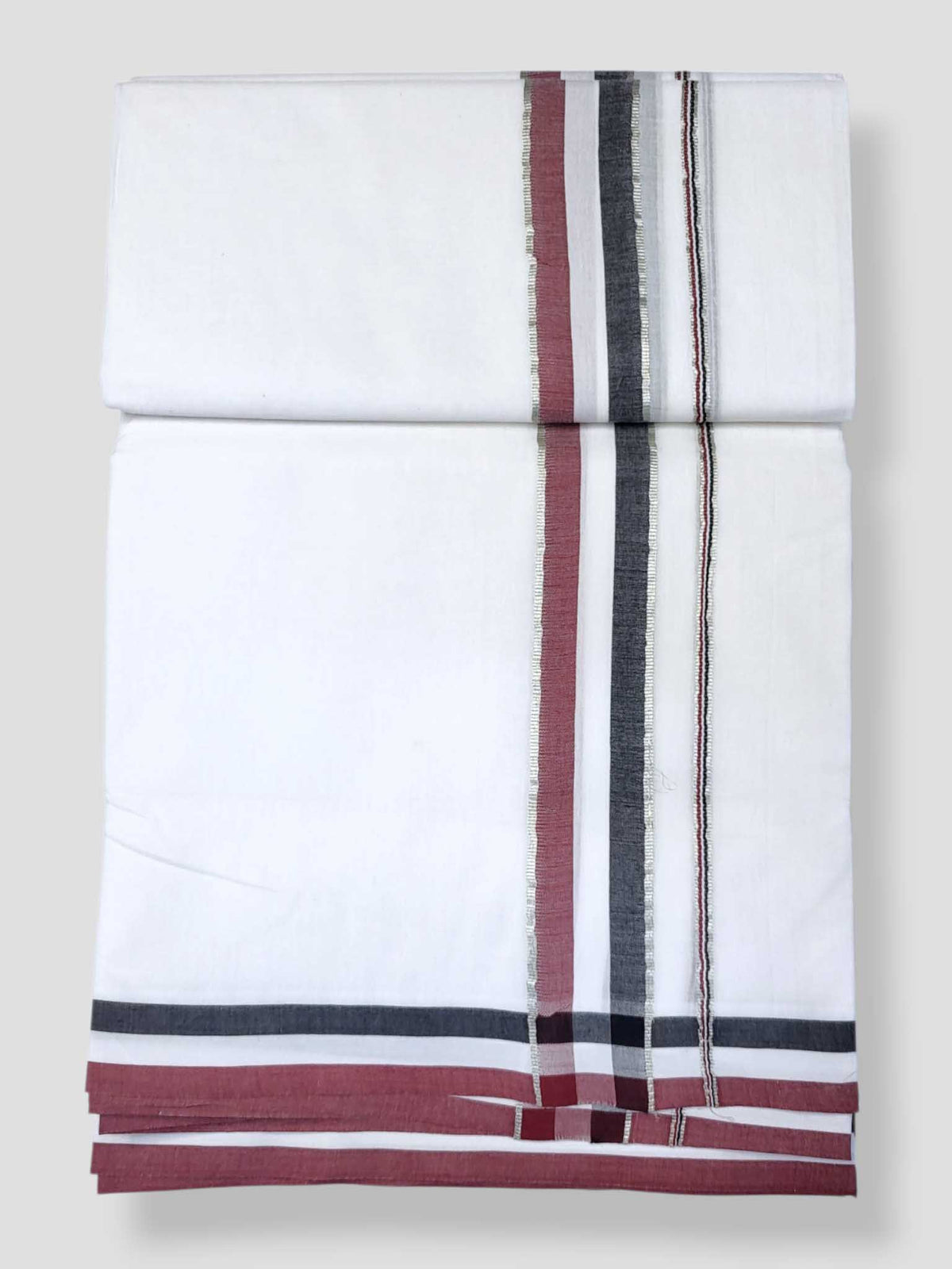 Pure White Cotton Men's Double Dhoti