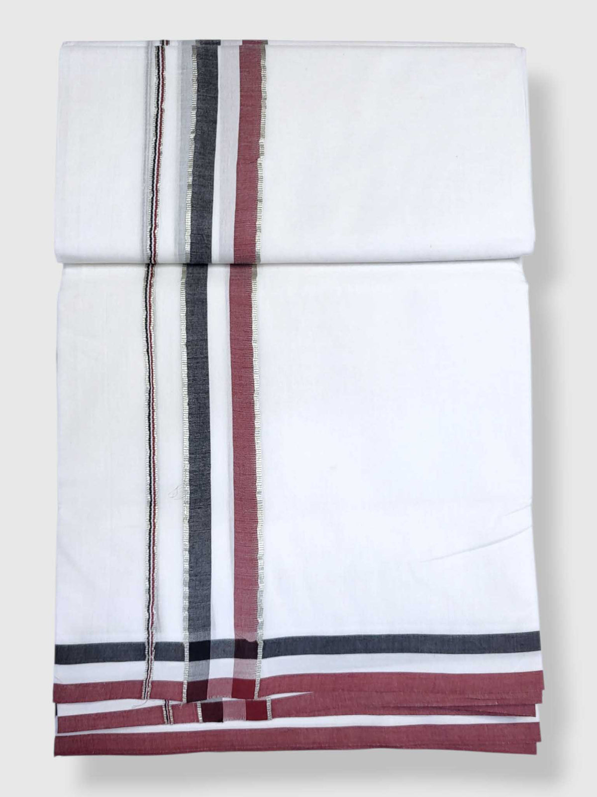 Pure White Cotton Men's Double Dhoti