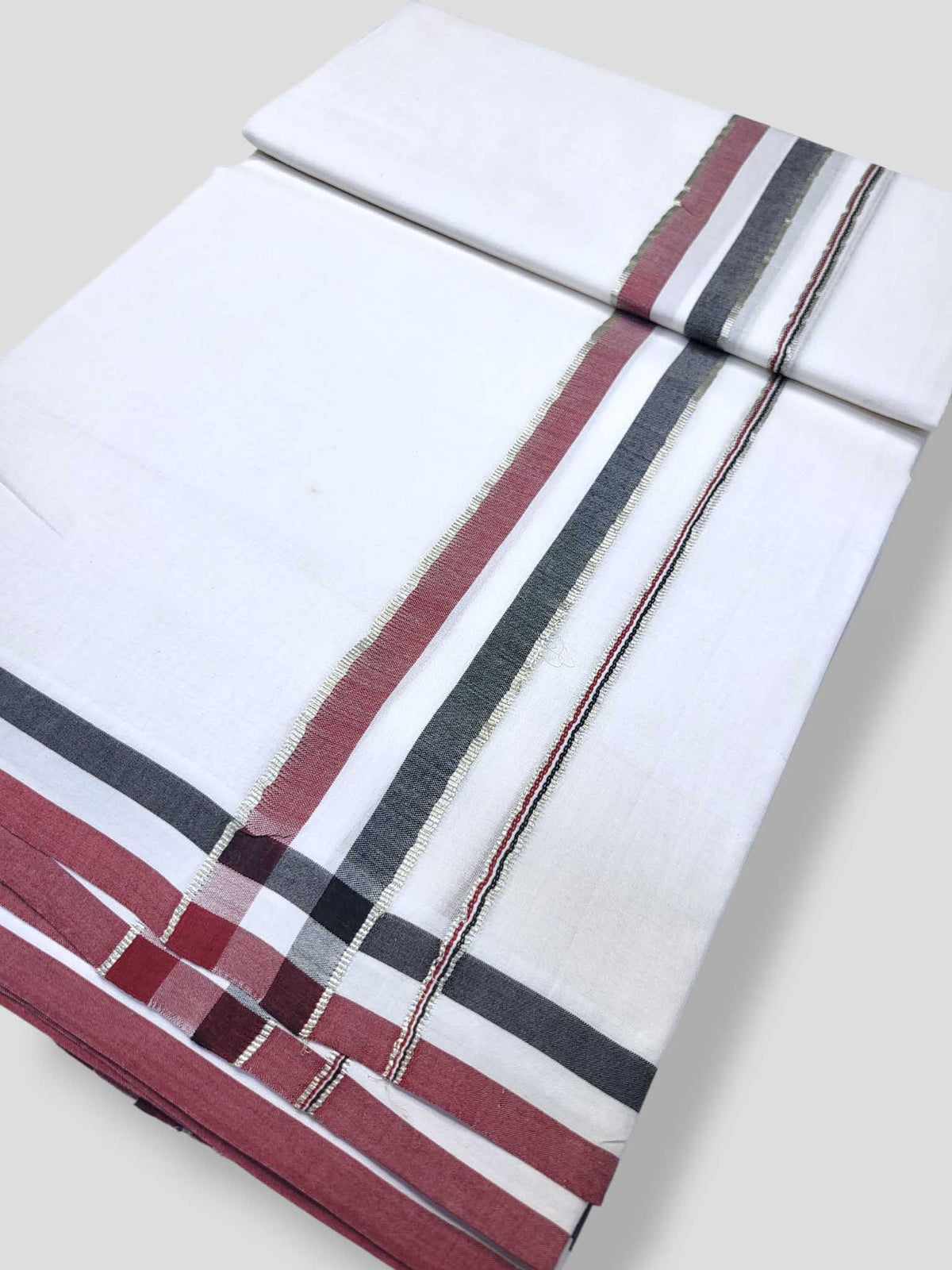 Pure White Cotton Men's Double Dhoti