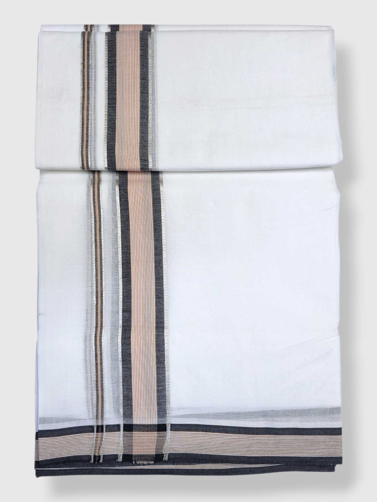 Pure White Cotton Men's Double Dhoti