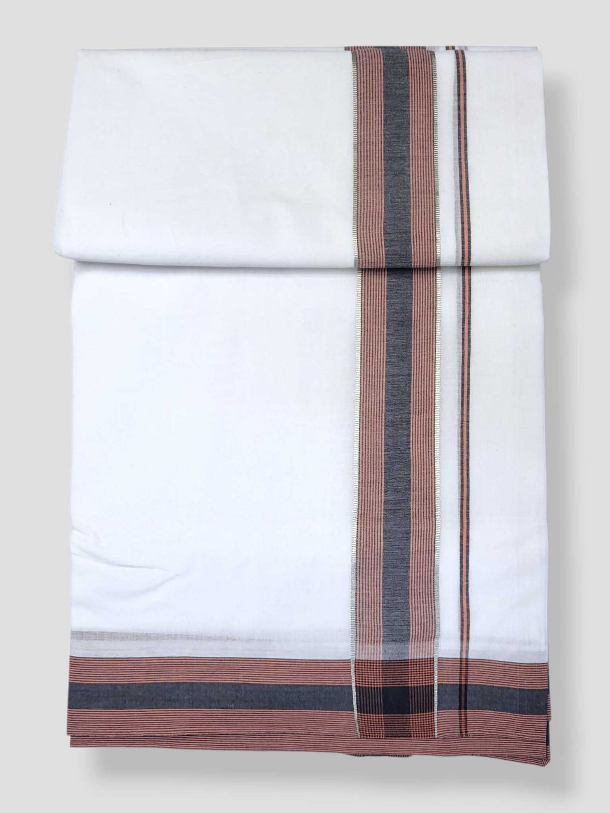 Pure White Cotton Men's Double Dhoti