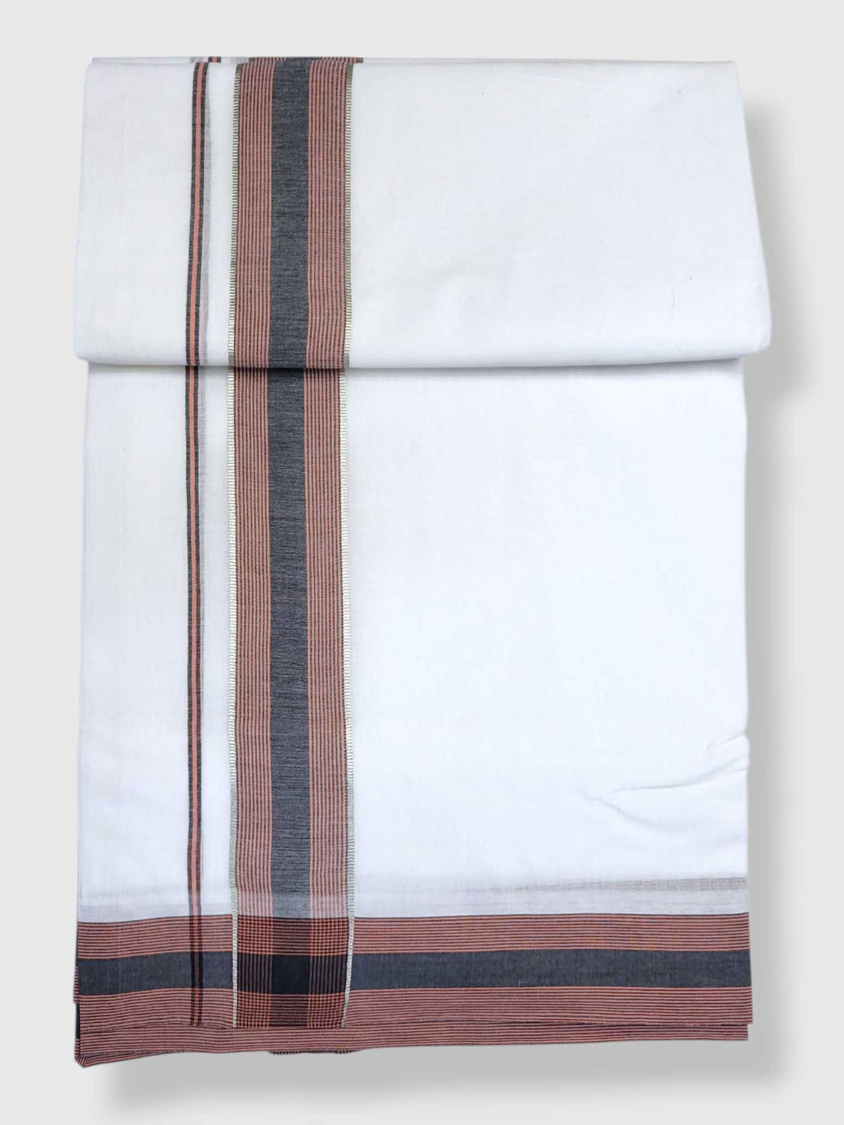Pure White Cotton Men's Double Dhoti
