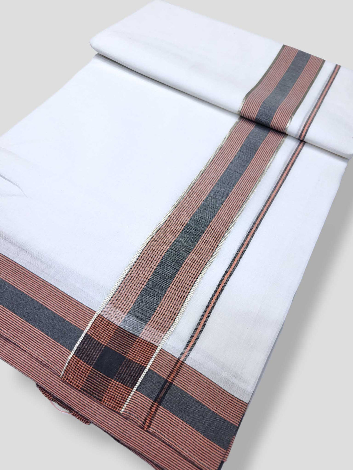Pure White Cotton Men's Double Dhoti