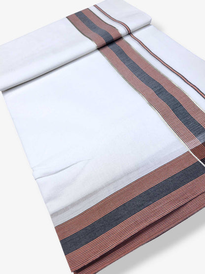 Pure White Cotton Men's Double Dhoti