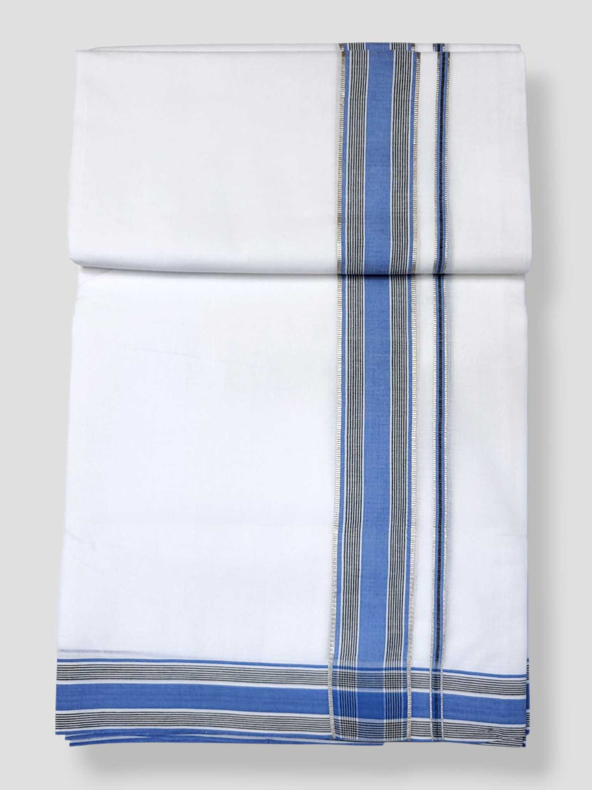 Pure White Cotton Men's Double Dhoti