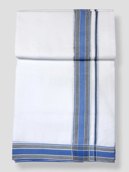 Pure White Cotton Men's Double Dhoti