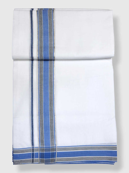 Pure White Cotton Men's Double Dhoti