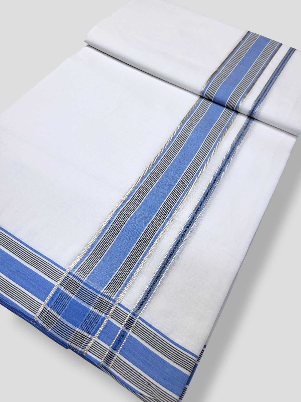 Pure White Cotton Men's Double Dhoti