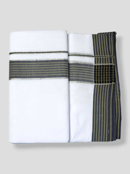 Pure White Cotton Men's Double Dhoti
