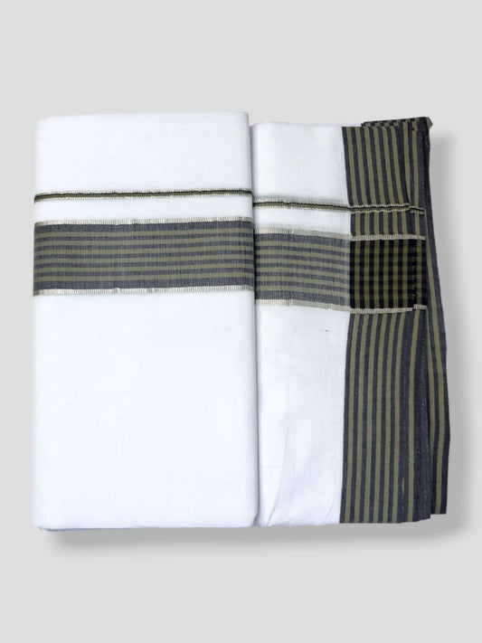 Pure White Cotton Men's Double Dhoti