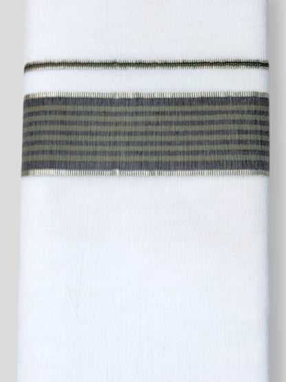 Pure White Cotton Men's Double Dhoti