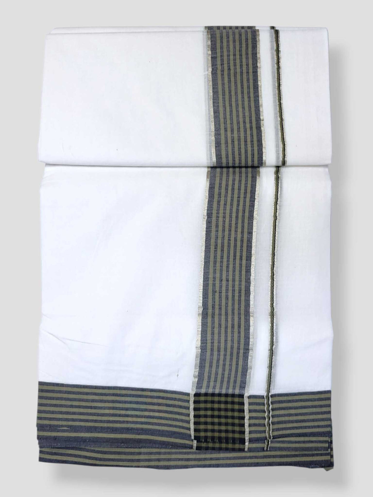 Pure White Cotton Men's Double Dhoti
