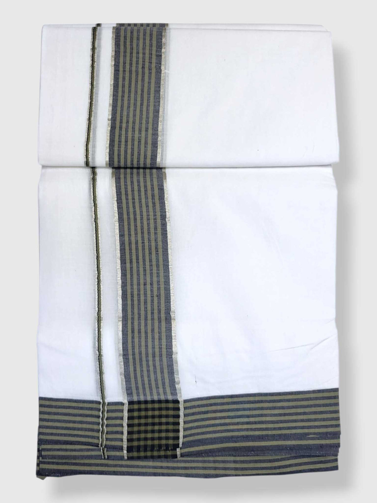 Pure White Cotton Men's Double Dhoti