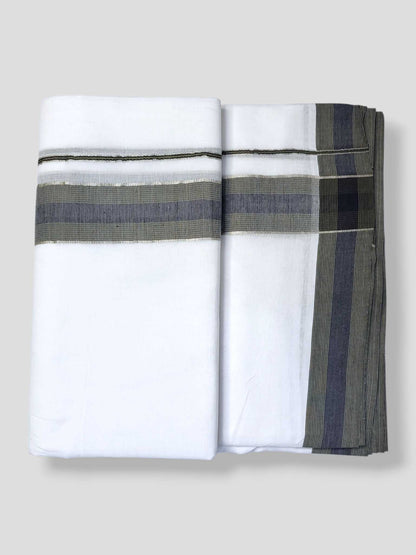 Pure White Cotton Men's Double Dhoti