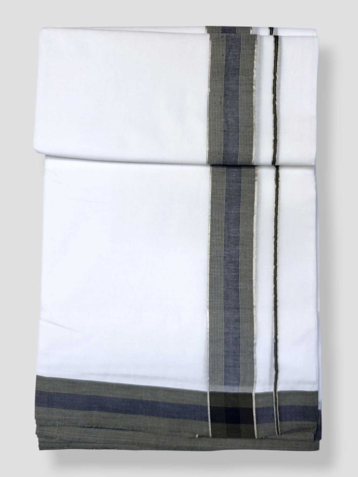 Pure White Cotton Men's Double Dhoti
