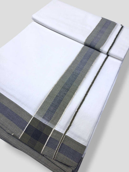 Pure White Cotton Men's Double Dhoti