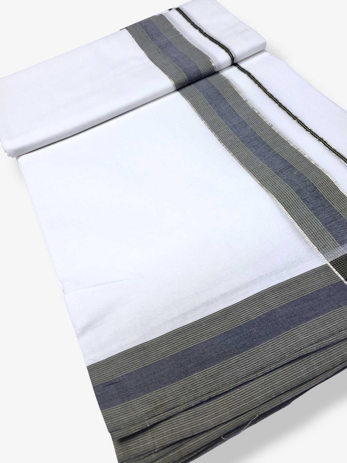 Pure White Cotton Men's Double Dhoti