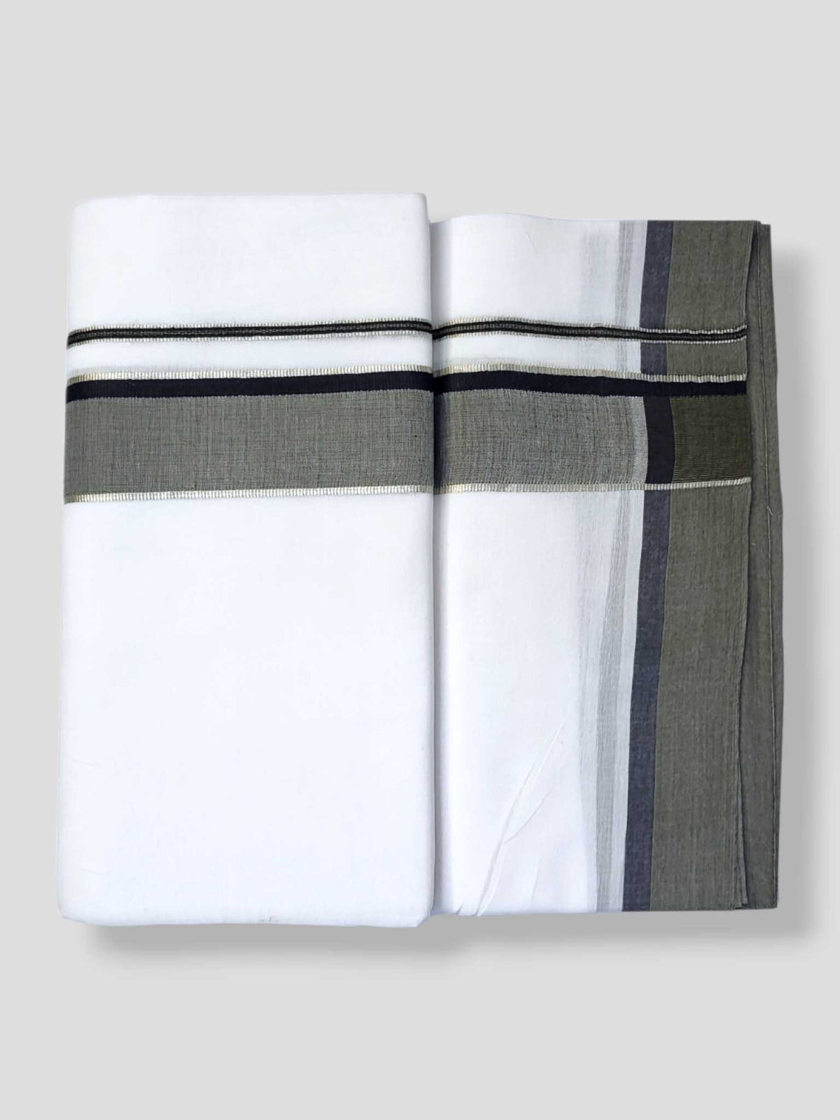 Pure White Cotton Men's Double Dhoti