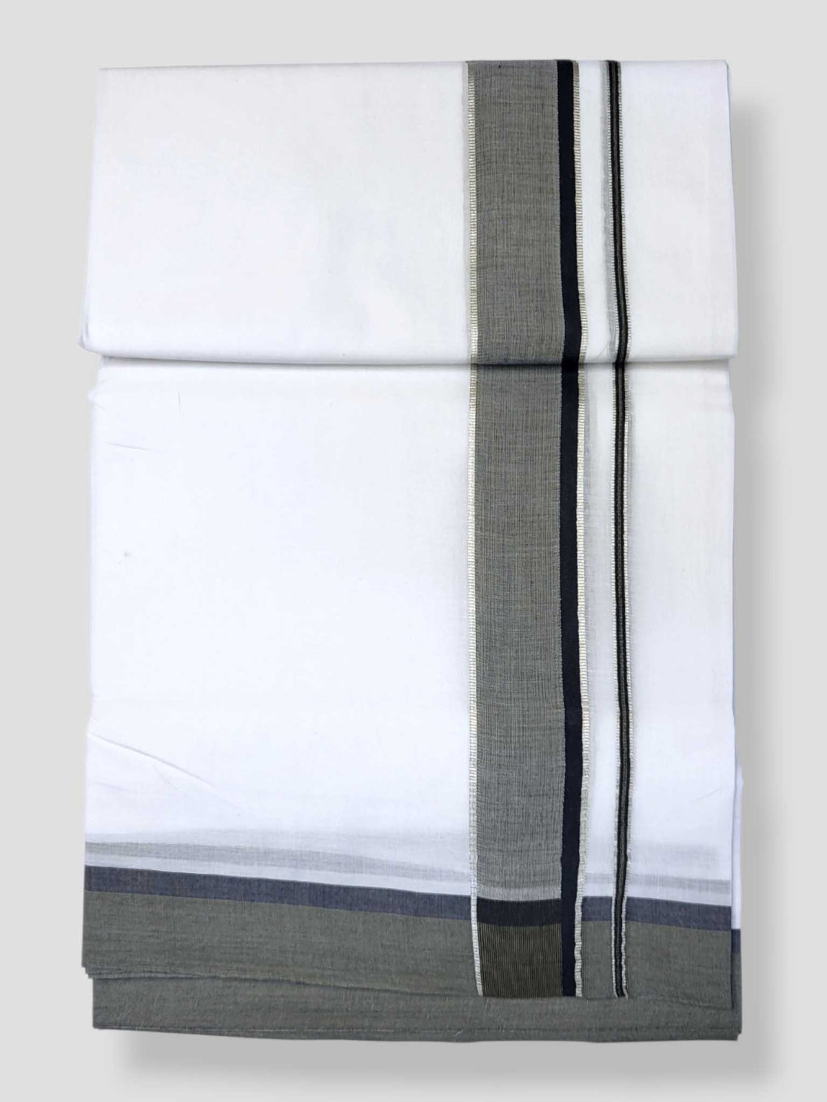 Pure White Cotton Men's Double Dhoti