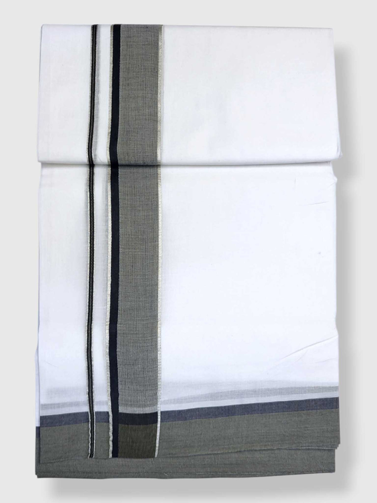Pure White Cotton Men's Double Dhoti