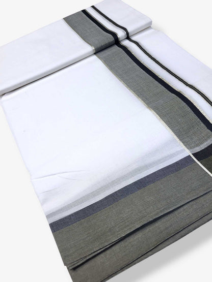 Pure White Cotton Men's Double Dhoti
