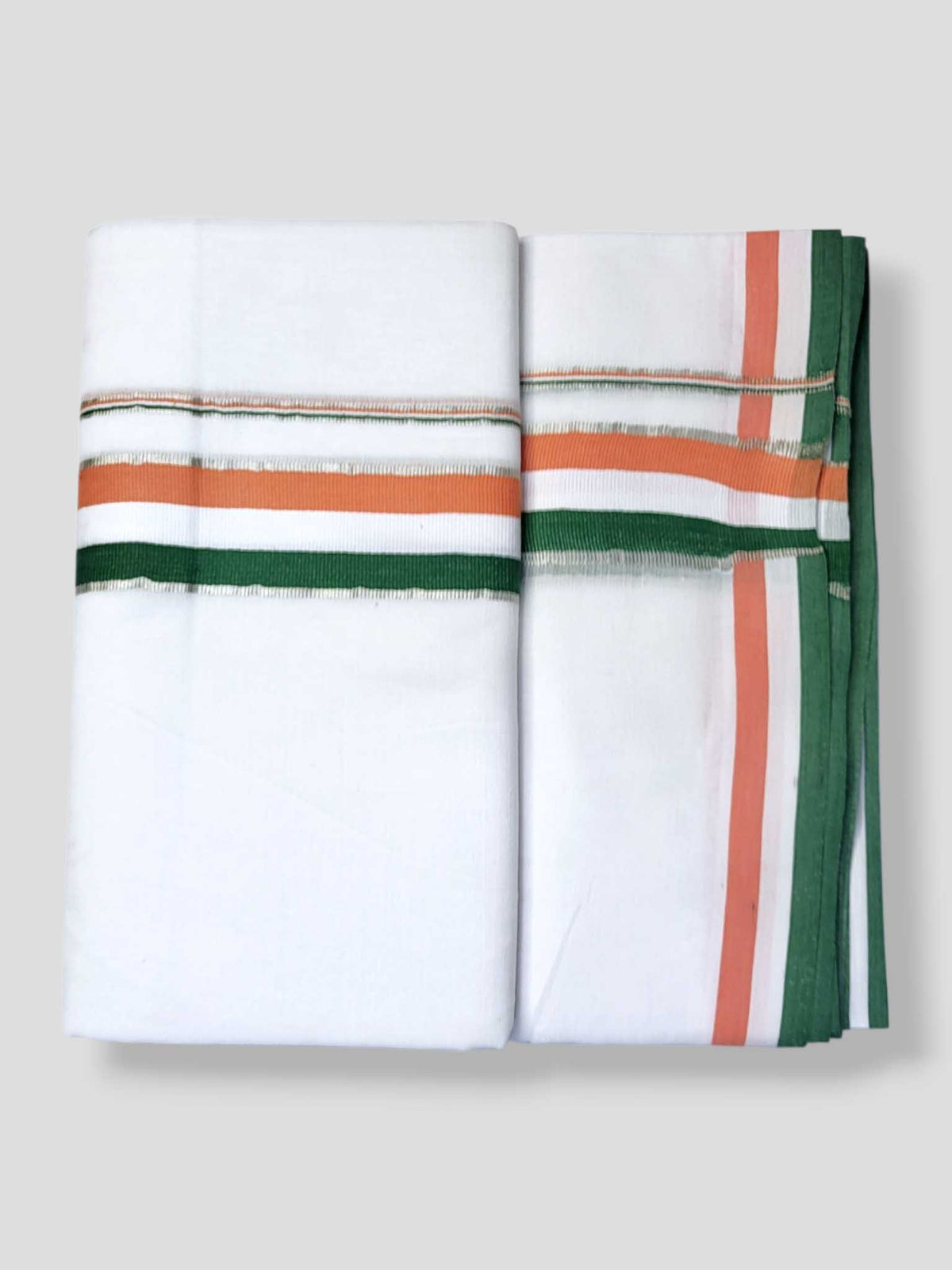 Pure White Cotton Men's Double Dhoti