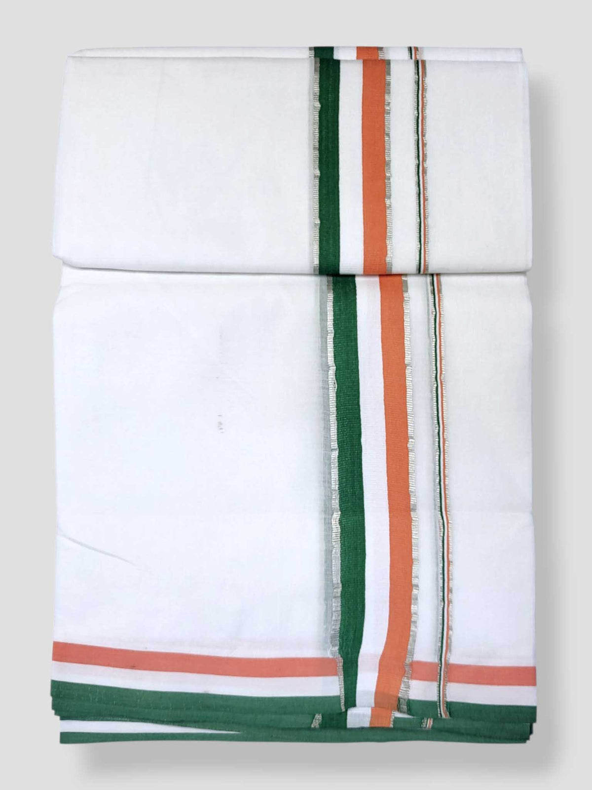 Pure White Cotton Men's Double Dhoti