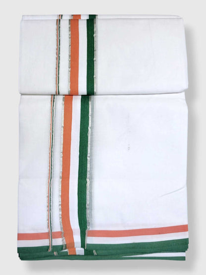 Pure White Cotton Men's Double Dhoti