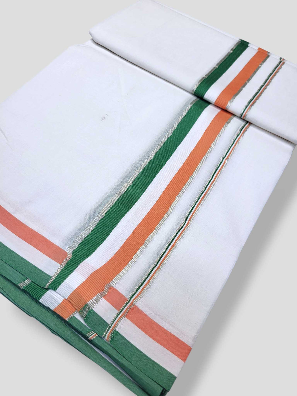 Pure White Cotton Men's Double Dhoti