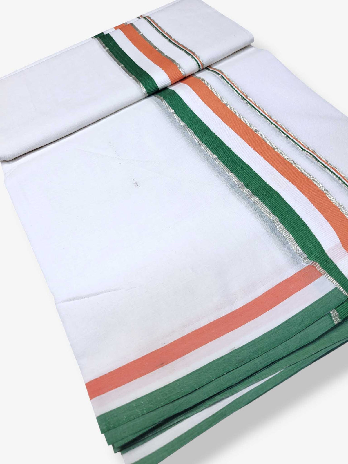Pure White Cotton Men's Double Dhoti