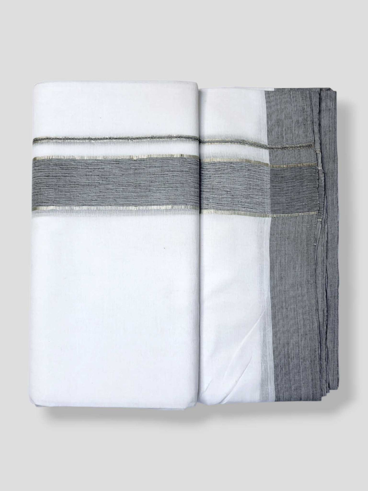 Pure White Cotton Men's Double Dhoti