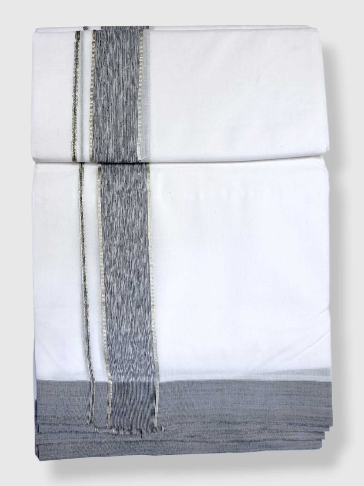 Pure White Cotton Men's Double Dhoti