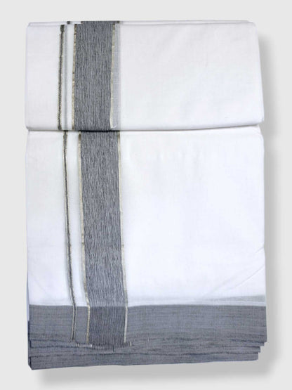Pure White Cotton Men's Double Dhoti