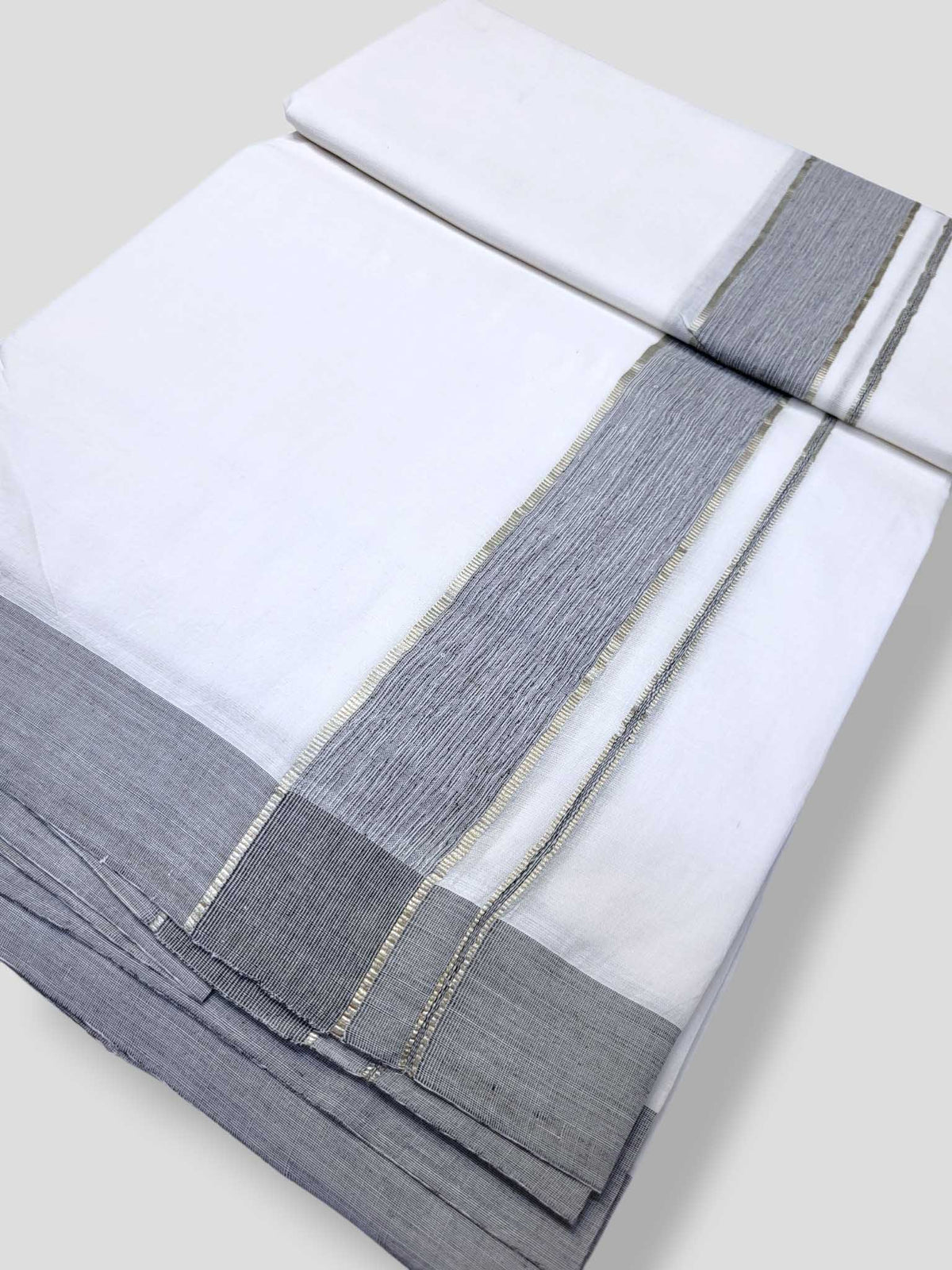 Pure White Cotton Men's Double Dhoti