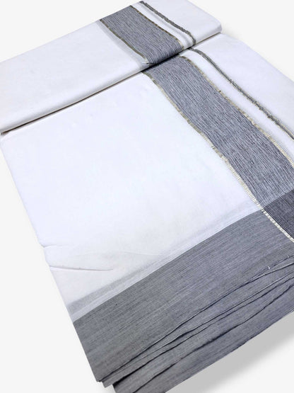 Pure White Cotton Men's Double Dhoti