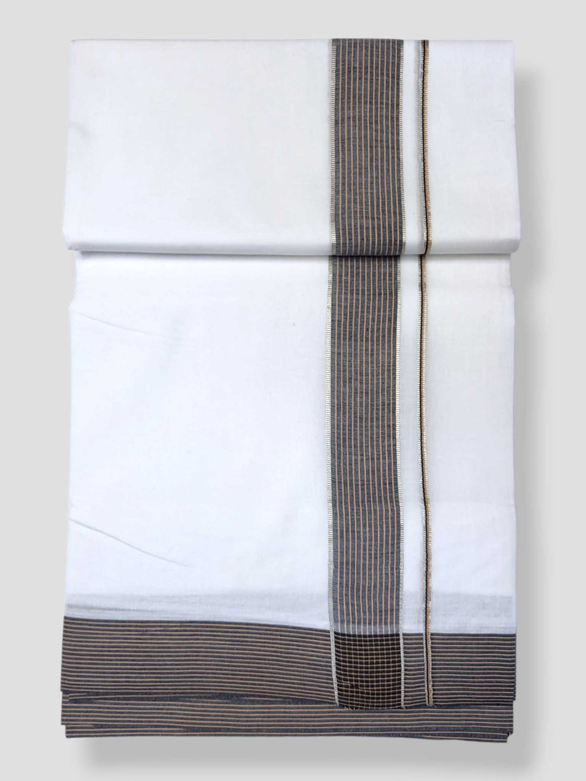 Pure White Cotton Men's Double Dhoti