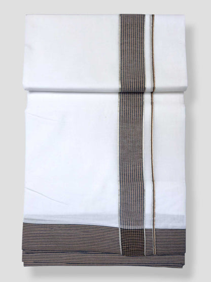 Pure White Cotton Men's Double Dhoti