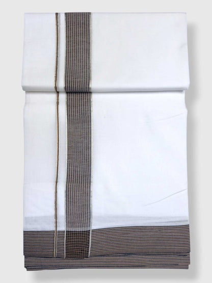 Pure White Cotton Men's Double Dhoti