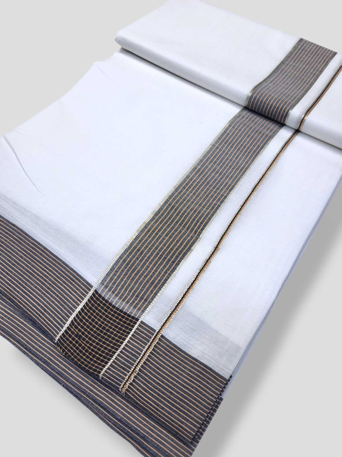 Pure White Cotton Men's Double Dhoti